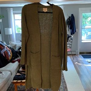 Olive long cardigan